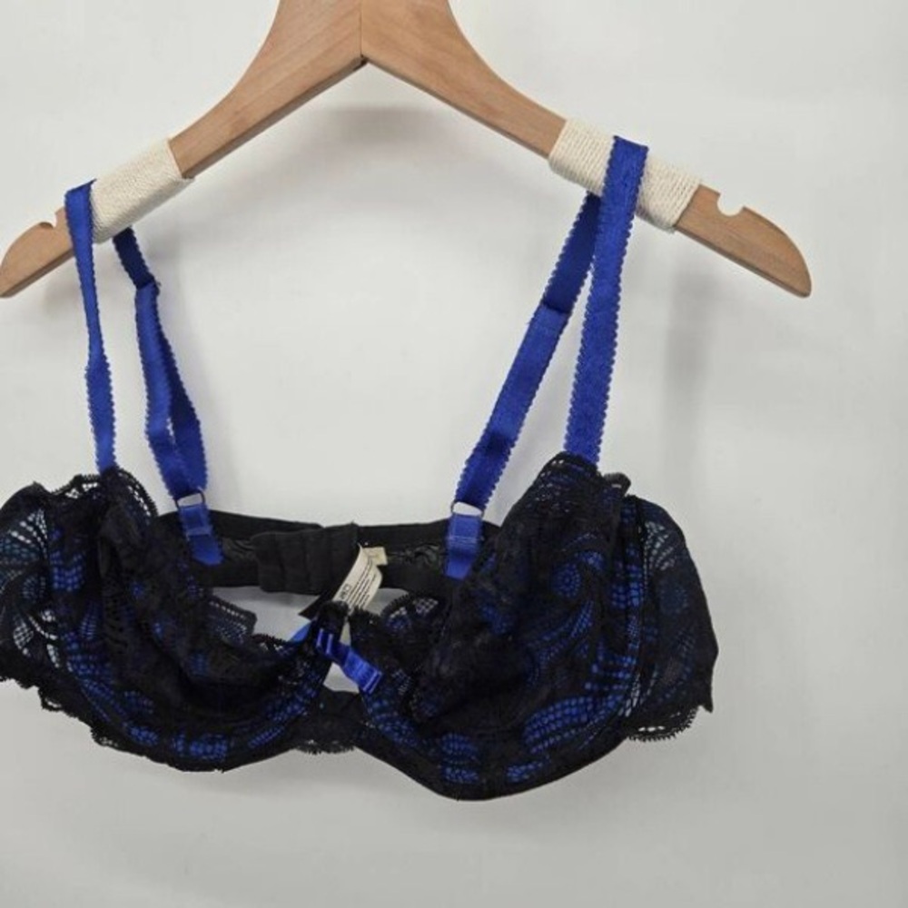Adore Me Lace Bra in Blue and Black